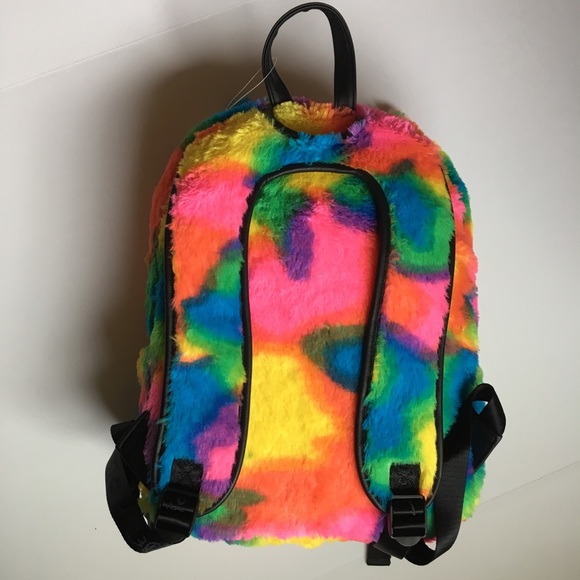 Multi Color Betsey Johnson Unicorn 濾 Fur Backpack - Picture 4 of 8